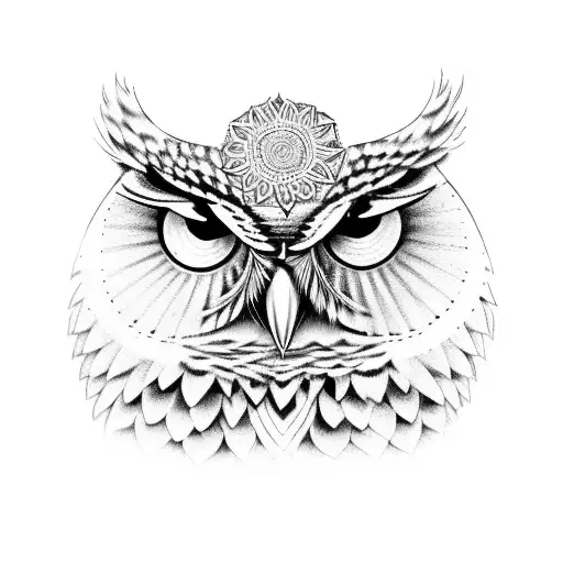 Owl With A Spiritual Belief Of Mandalas Art