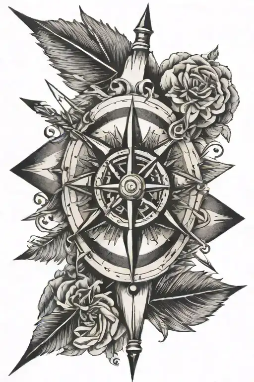 Three Arrows With Compass Rose
