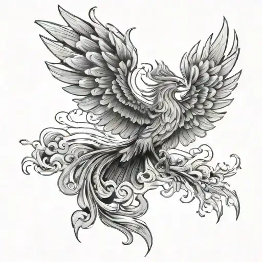 Japanese Phoenix Rising From Ashes