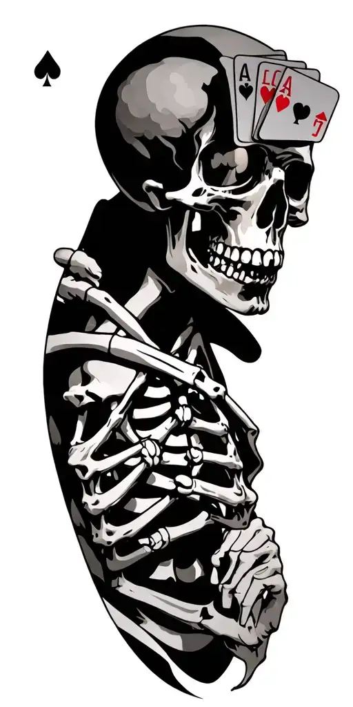 Skeletons And Playing Cards