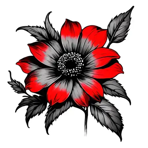 Flower With The Letter M In The Color Red