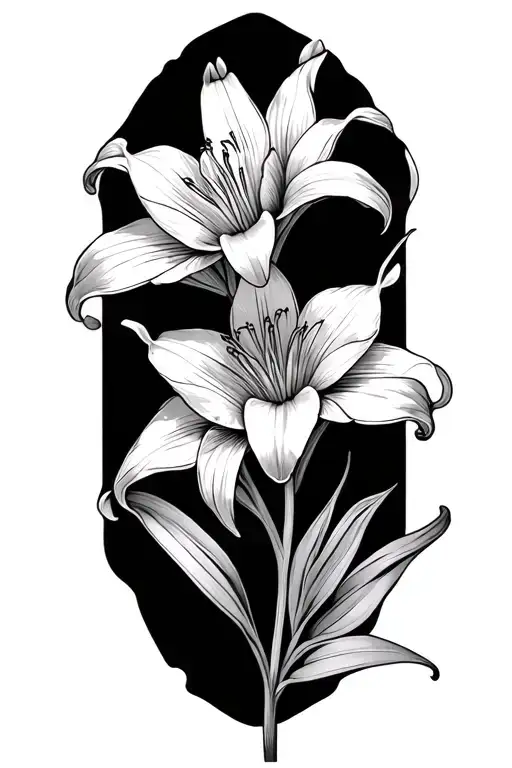 Two Small Lineart Lilies That Develop Vertically