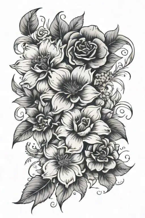 Flower With 5 Different Flowers