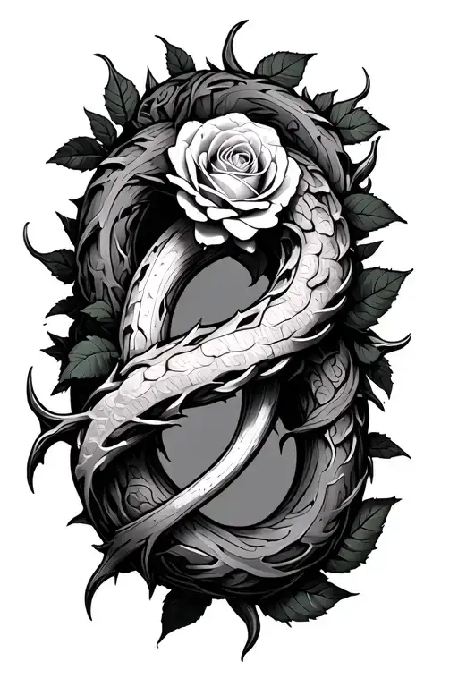 Ouroboros And Roses Thorns Narrow Coverup