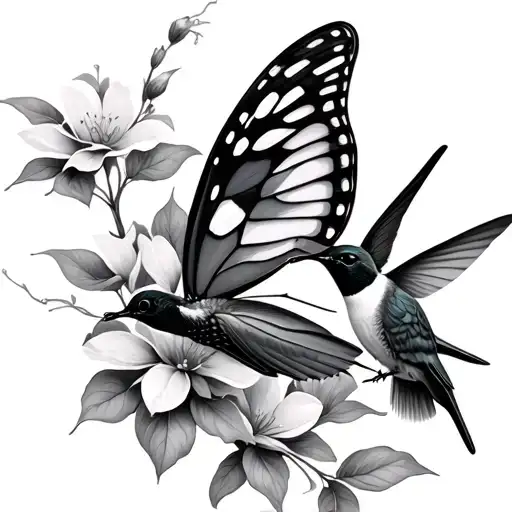 Butterfly And Hummingbird