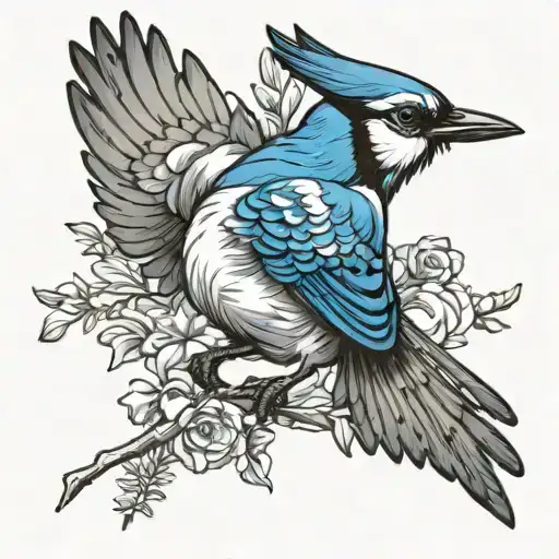 Native Blue Jay Bird Flying