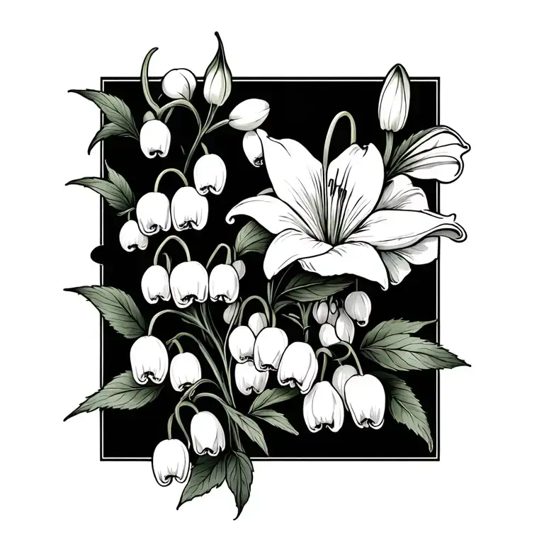 Lily Of The Valley And Hawthorn Intertwined Simple