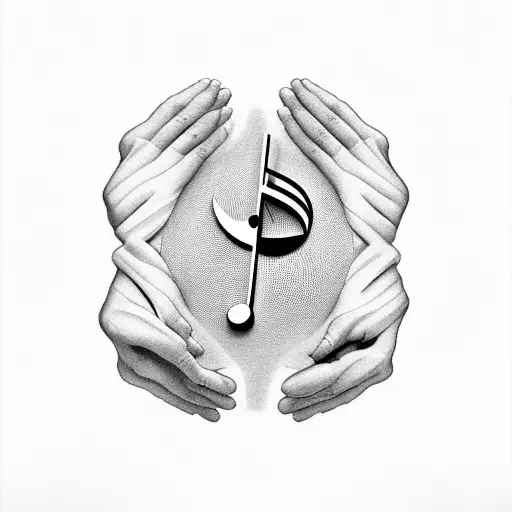 A 3D Clock With Musical Notes As The Hands