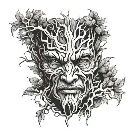 Tree Man Face Surrounded