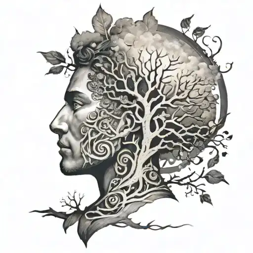 Tree Of Life Man Face Surrounded
