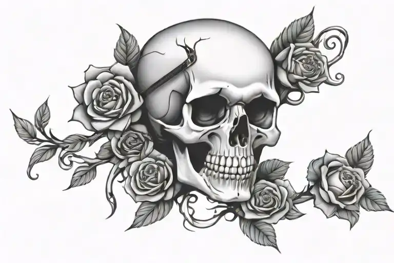 Skull Roses Dj Chest