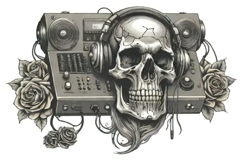 Skull Dj Music Nutes Roses Dj Controller Morphing