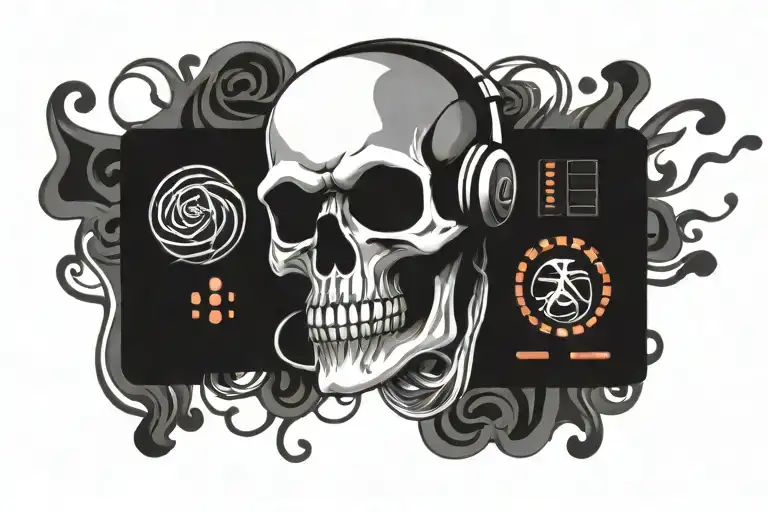 Skull Roses Fire Dj Controller Keyboard Merging