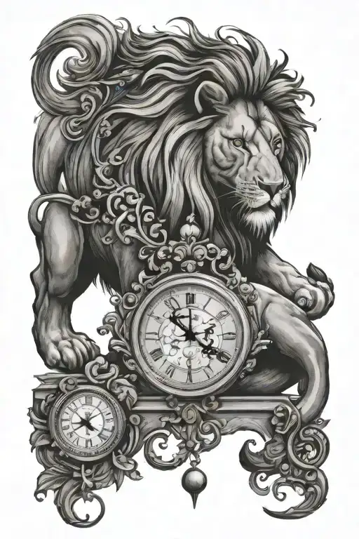 Lion And Clock