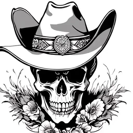 Skull Mexican Cowboy