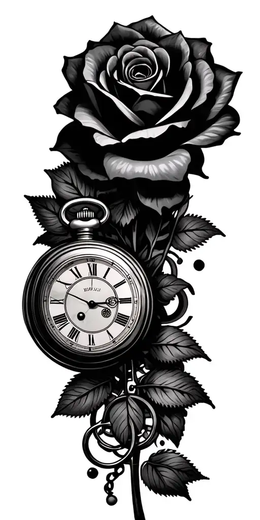 Pocket Watch With Gears Rose