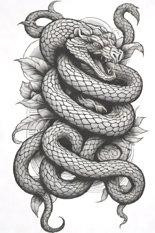 Snake Inner Forearm Tattoo Head Downward
