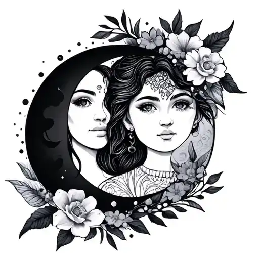 Sun And Moon Floral Sister