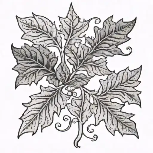 William Morris Style Fig Leaf Intertwined