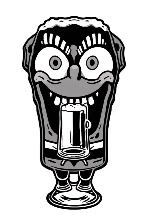 Spongebob Drinking Beer