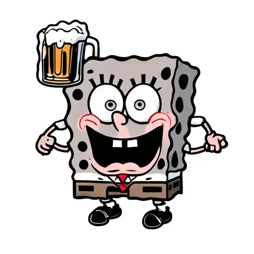 Spongebob Drinking Beer