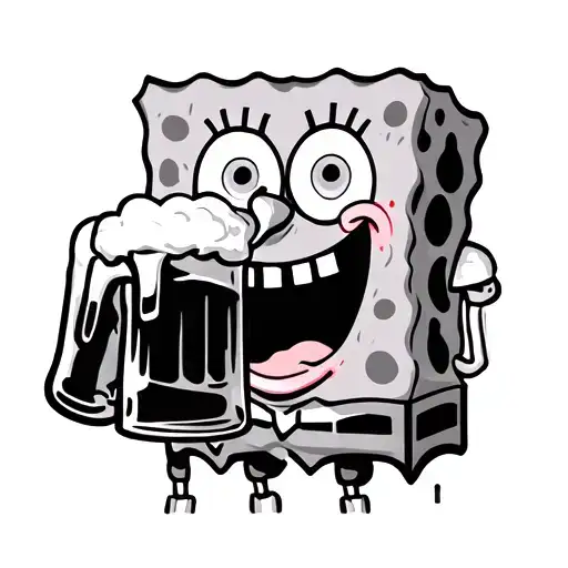 Spongebob Drinking Beer