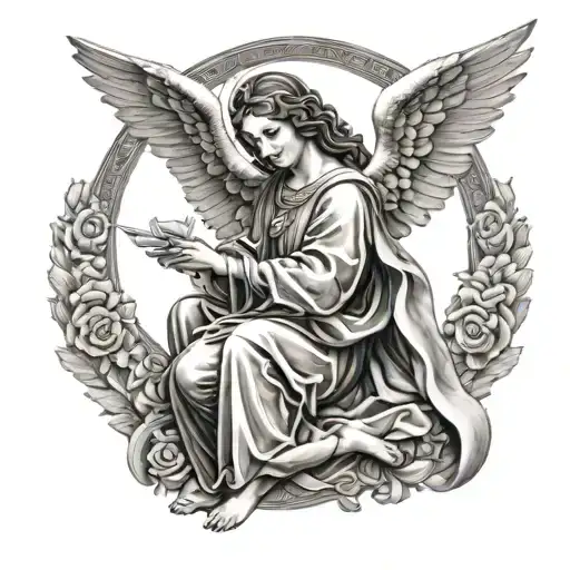 Archangel Michael Bleesed Virgin Mary Surrounded