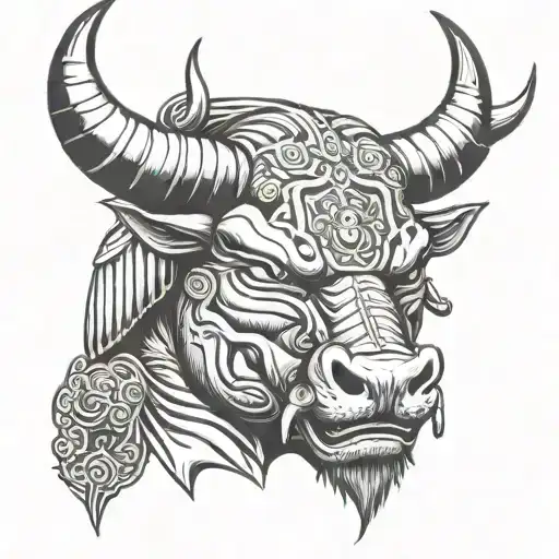 Bull Face And Samurai Face