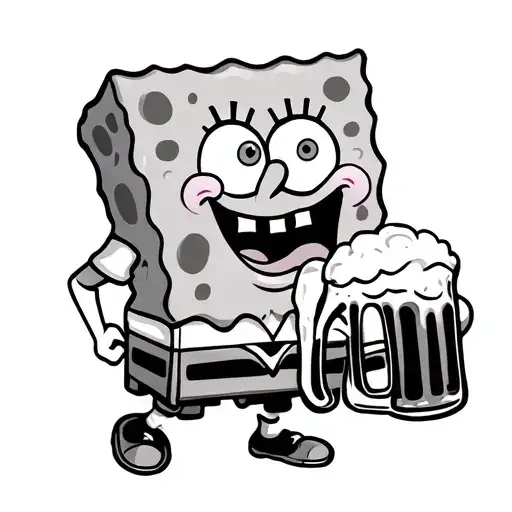 Spongebob Drinking Beer