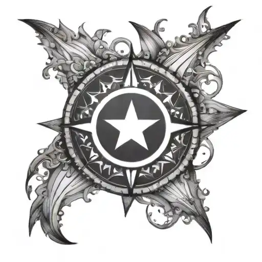 A Star And A Circle With A Start Cut Out Of It For Sisters