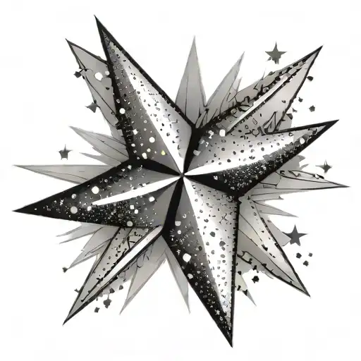 A Star Simple With Glitter Floating