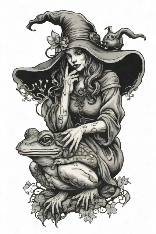 Witch Holding Frog