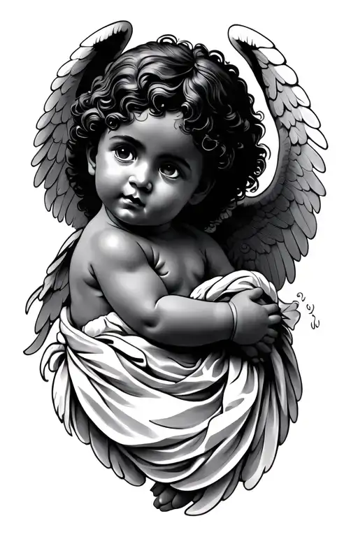 African-american Cherub Angel