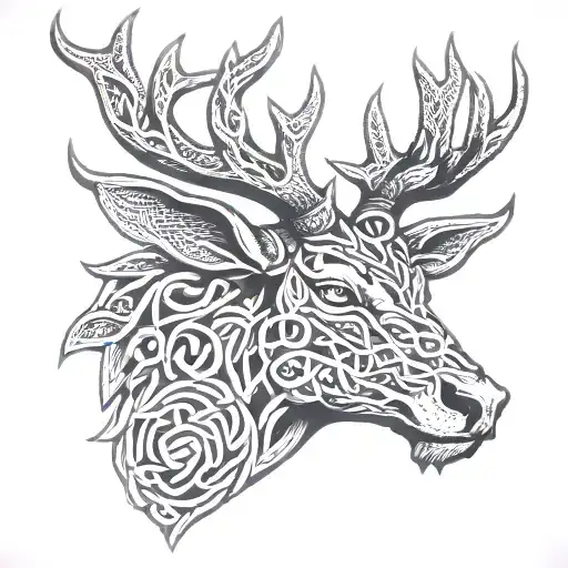 Celtic Stag Head