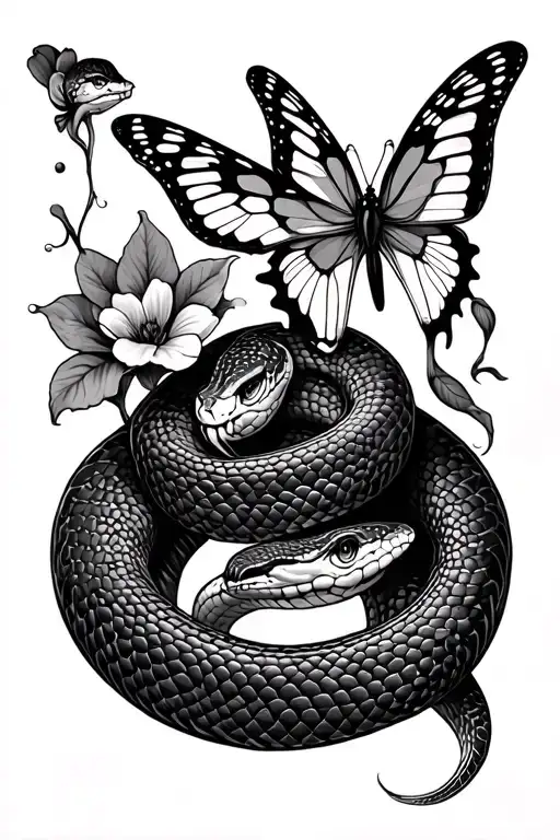 Snake And Butterfly Spine