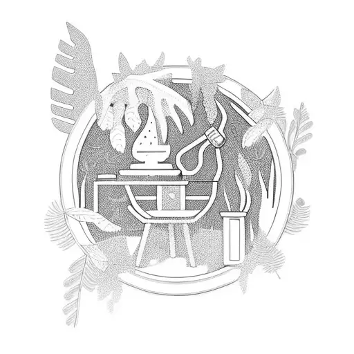 A Pharmacist's Mortar And Pestle Nestled Among Intricate Forest Foliage