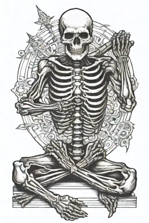 Skeleton Seated Cross Legged