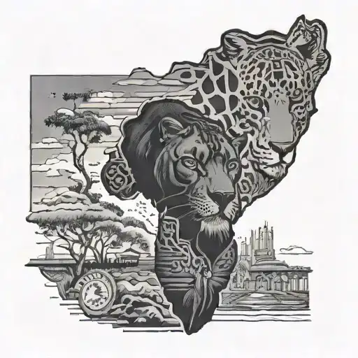 Africa Country With A Blackpanther Inside Of It