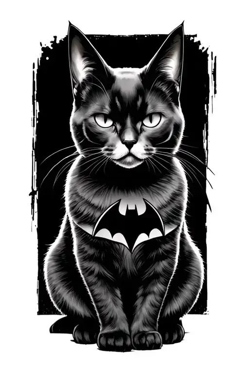 Batman Cat Sitting