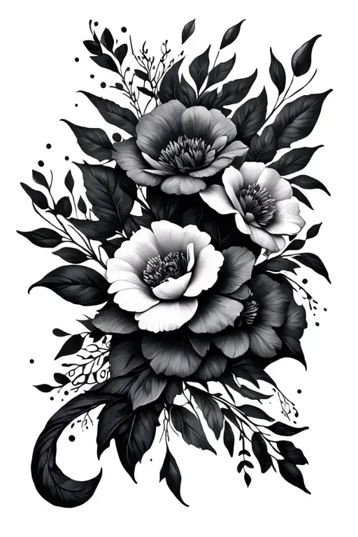 Dark Floral Vibes Full Sleeve Of Leg