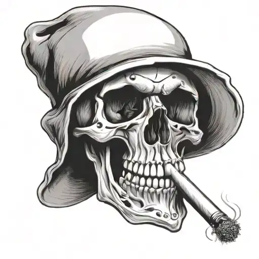 Skull With Cigarette