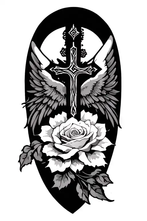 Cross And Wings Surround