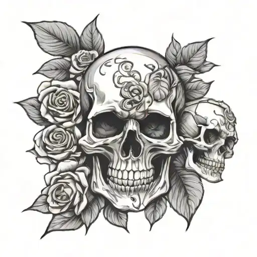 Skull And Roses Mixed