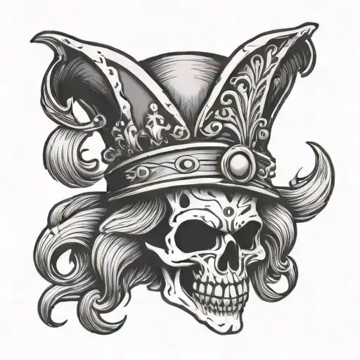 Half Jester Hat And Half Crown No Skull