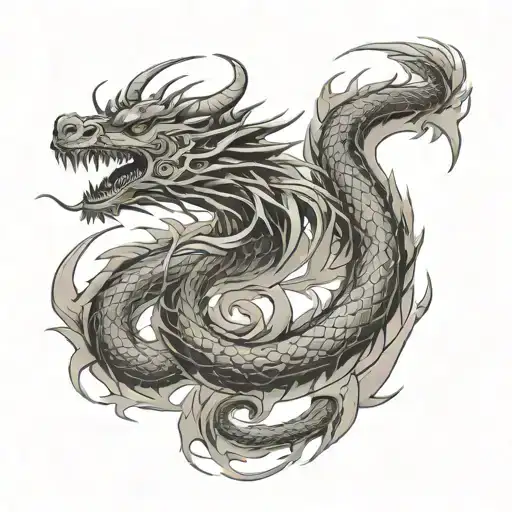Simple Lines Dragon