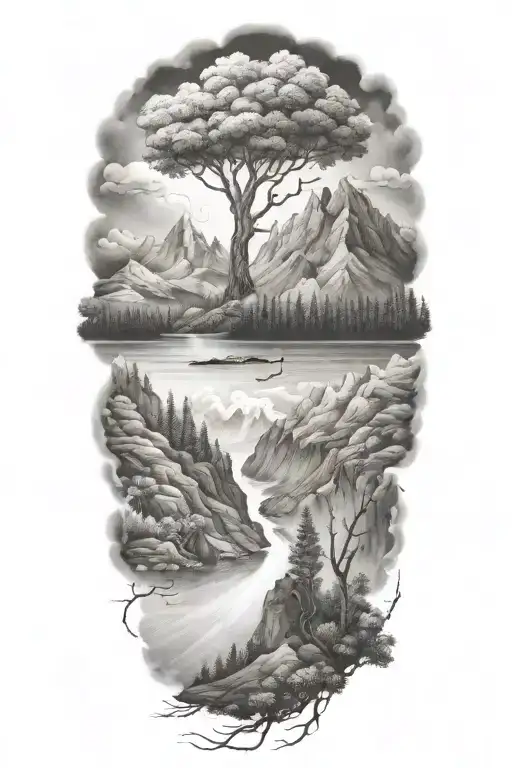 Mountains Trees Lakes Forget Me Nots Storm Lightning