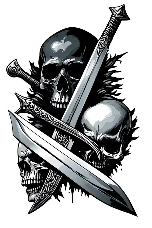 Swords Behind Skull Logo