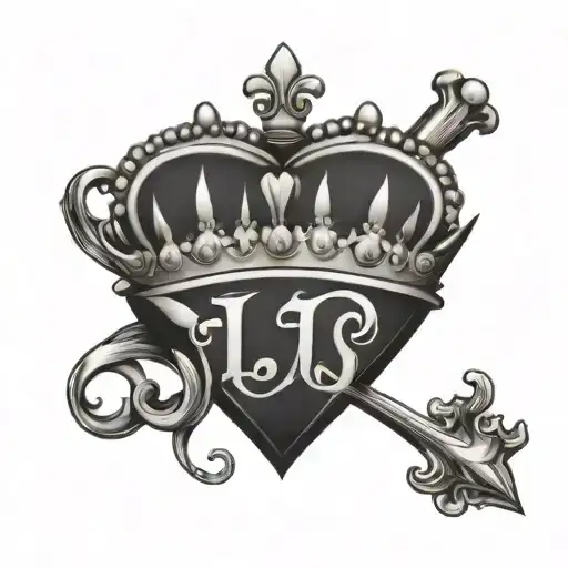 Letter J With A Heart Around It And A Crown