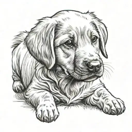 One Month Old Long Haired Labrador Female Dog