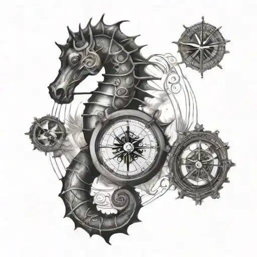 Seahorse Compass Treasure Map